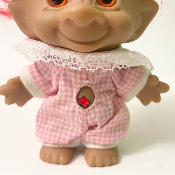 Ace Novelty Troll Doll with Red Hair Jewel and Pink Outfit - Picture 4 of 16
